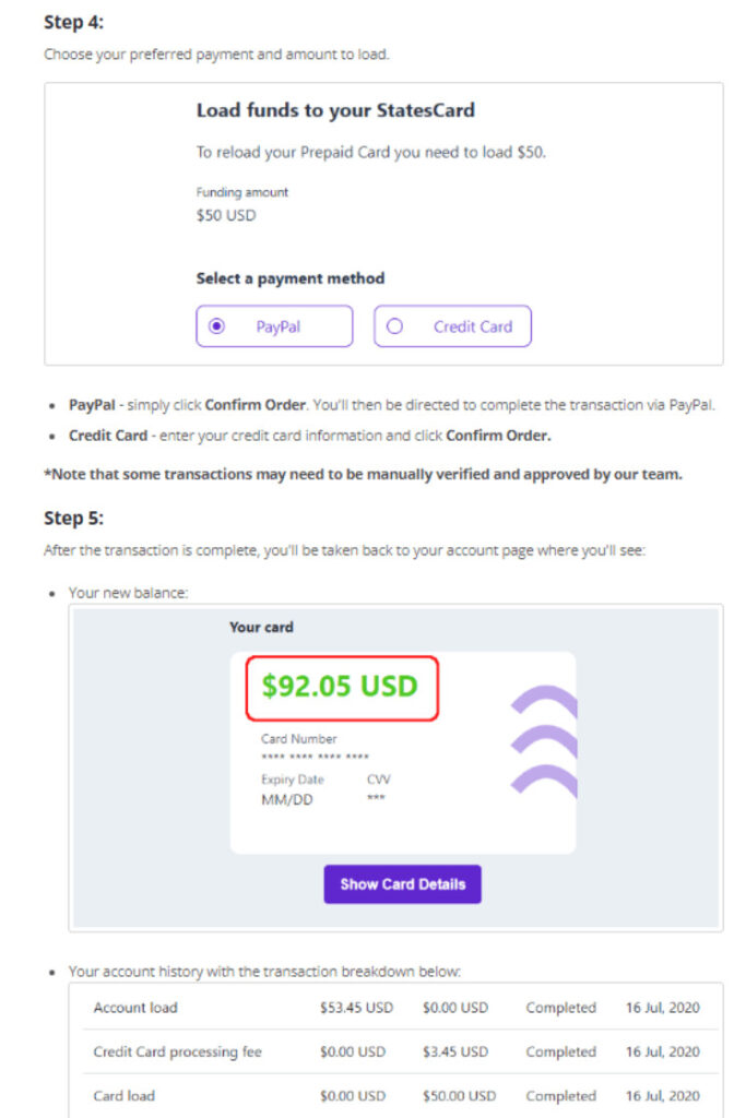 How To add funds to your StatesCard