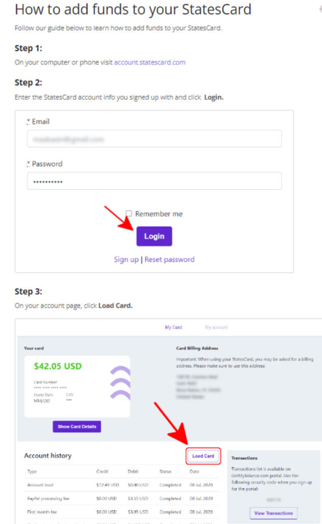 How to add funds to StatesCard