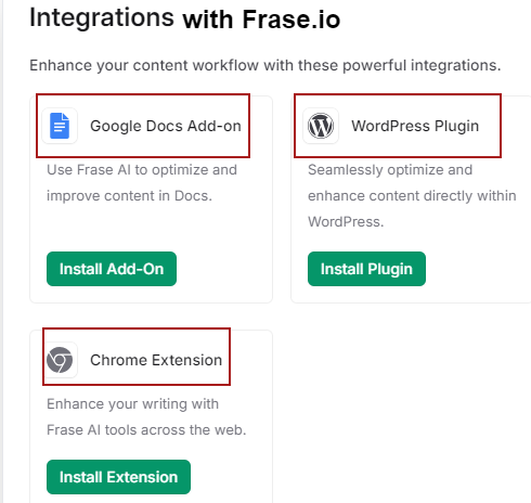 Frase.io integrations