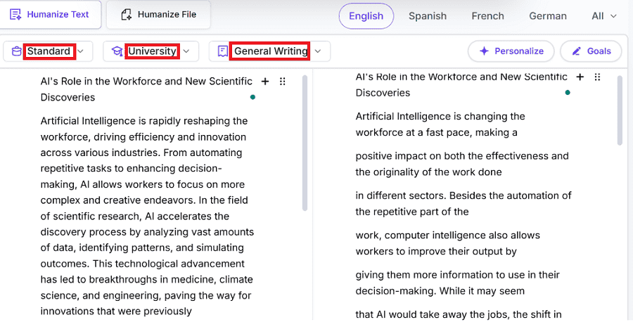 AISEO humanize AI Text