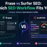 Frase vs Surfer SEO comparison for SEO workflow in 2026
