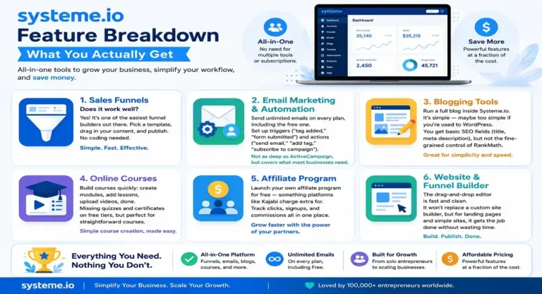 Systeme.io Review 2026: What Nobody Tells You About Setting It Up (From Someone Who Actually Did) 3 Systeme.io homepage showing its all-in-one marketing platform features