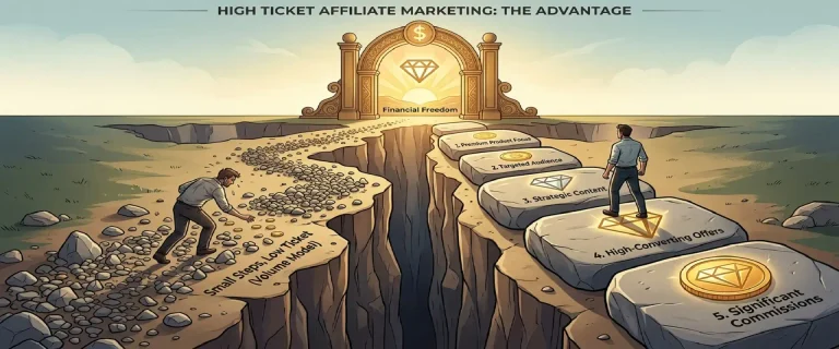 high ticket affiliate marketing concept illustration